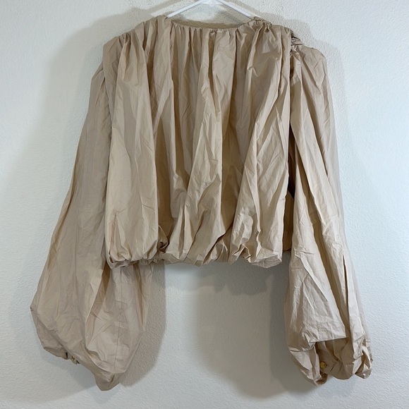 Eenk POUPEE Shirred Collarless Ivory Jacket with detachable sleeves - Picture 7 of 15